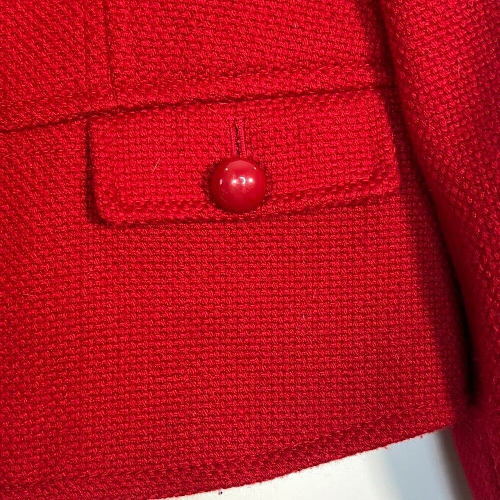 Talbots Red Wool Blend Pique 3-Button Suit Jacket Womens 12 Petite - Picture 4 of 14